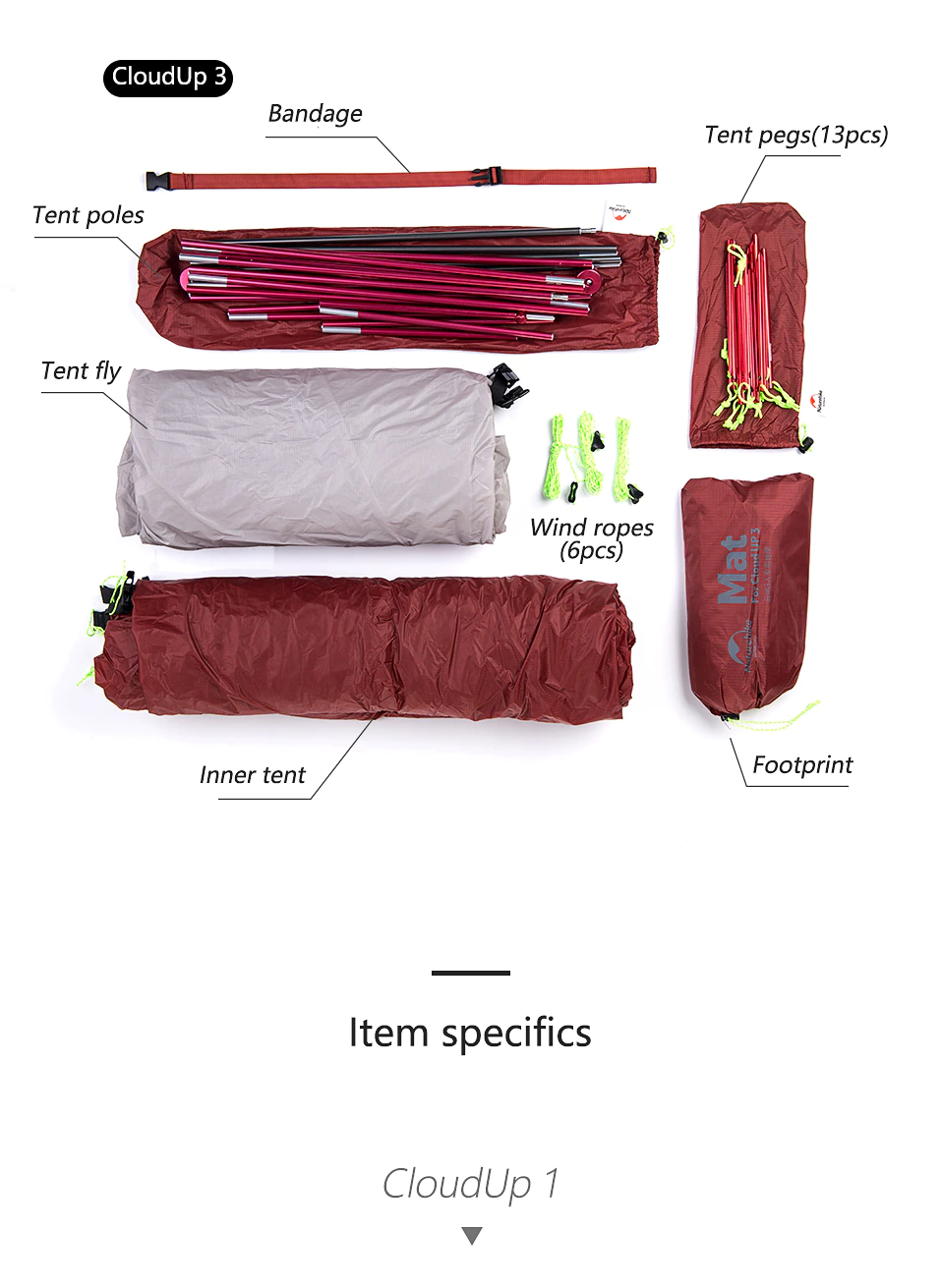 Cheap Goat Tents  Cloud Up 1 2 3 Tent Ultralight Professional Self Standing 20D Nylon With Free Mat for Outdoor Camping Hiking Tents 